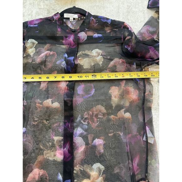NWT $300 Equipment Boleyn 100% Silk Sheet Floral Button Front Blouse Small - Picture 13 of 13